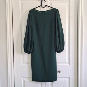 Emerald Green Women's Dress with puff sleeves